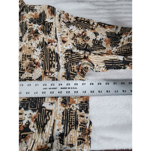 Vintage Anney Collection Womens Abstract Print Silk Bomber Jacket 1X Lightweight - Picture 7 of 10